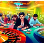Players experiencing the thrill of gaming at pg88.krd in a lively casino atmosphere.