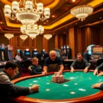 Experience the thrill of vswin as players strategize at a high-stakes poker table.