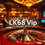 Experience the excitement of gambling at LK68Vip with a thrilling roulette table set in a luxurious casino atmosphere.